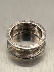 lot 438 image: 925 Sterling Silver Ring w Inscriptions ENRICH, Preserve, and Inspire (9 grams)