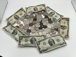 lot 442 image: Antique and Vintage United States Coins and Currency Lot - $2 Bills, 1800s Coronets, Kennedy Half Dollars, and More