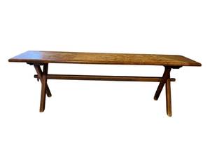 lot 455 image: Vintage Solid Wood Bench (54 Long x 13 Deep)