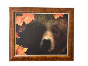 lot 460 image: Grizzly Bear Canvas Art in Wonderful 20.5 x 24.5 Frame