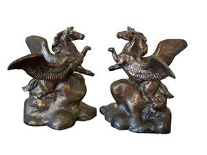 lot 468 image: Pair of 6-inch Pegasus Metal Sculptures