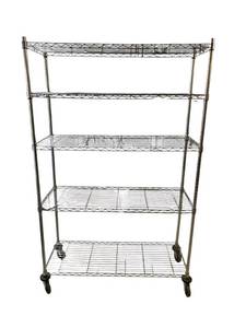lot 480 image: Metal Shelving Unit (72 x 47.5 x 18) with Wheels in Nice Condition