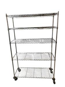 lot 479 image: Metal Shelving Unit (72 x 47.5 x 18) with Wheels in Nice Condition