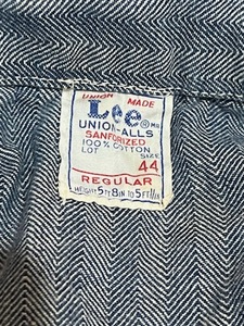 lot 515 image: Vintage LEE Union-Alls (Size 44 Regular) Coveralls
