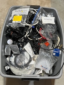 lot 522 image: Huge Bin of Computer Cables, Ethernet Cables, BOSE Speakers and More