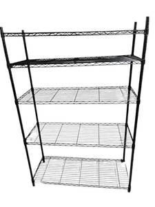 lot 526 image: Black Metal Shelving Unit (72 W x 47.5 T x 18 D) - Located in Basement