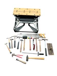 lot 678 image: Vintage Hammers, Black & Decker Workmate, and More