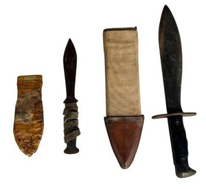lot 683 image: Pair of Knives including WWI M-1917 US Army Plumb Bolo Knife (MOD. 1917), 1918 PHILA w Original Sheath (10.25 Blade)