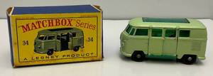 1962 Matchbox Lesney No. 34 VW Camper In Original Box