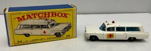 lot 9 image: 1960s Original Matchbox Lesney N0. 54 Cadellac Ambulance In Original Box