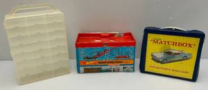 lot 98 image: 1968 Hot Wheels Talking Service Center (Vioce Box Bad) & 1967 Matchbox N0.8 Collectors Mini-Case