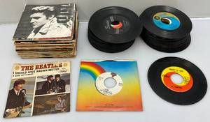 lot 116 image: Large Group Of 45 Records Including Beatles, Elvis, Rolling Stones & More