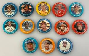 lot 118 image: Misc. 1984 MLBPA Fun Foods, Fun Facts Pin Back Buttons