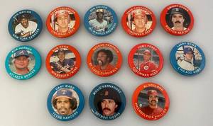 lot 122 image: Misc. 1984 MLBPA Fun Foods, Fun Facts Pin Back Buttons