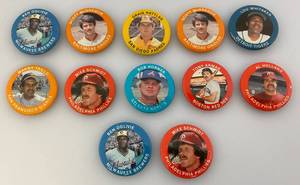 lot 123 image: Misc. 1984 MLBPA Fun Foods, Fun Facts Pin Back Buttons