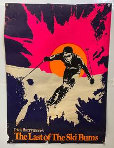 lot 154 image: 1969 Dick Barrymores Ther Last OF The Ski Bums Blacklight Poster  29 x 41 (Tears Present)