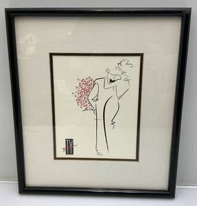 lot 158 image: 1988 Framed Behind Glass TY Wison The Date Print 15 x 17