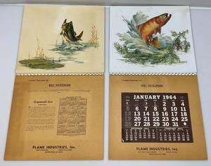 lot 161 image: Vintage 1960s Plastic Embossed Fish Calendars