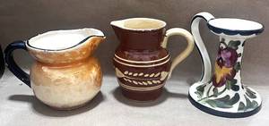 lot 84 image: 3 Vintage Pieces of Czech Pottery
