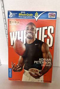 lot 39 image: 2012 Adrian Peterson AVP Wheaties Box