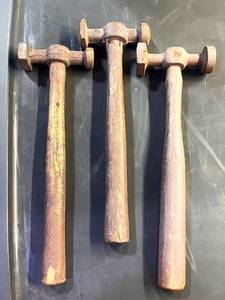 lot 127 image: 3 Antique Mechanics Hammers
