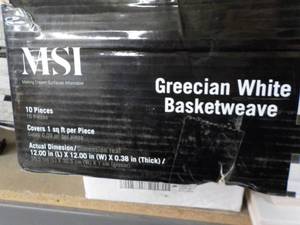 lot 15 image: MSI 10 ct Grecian White Basketweave...