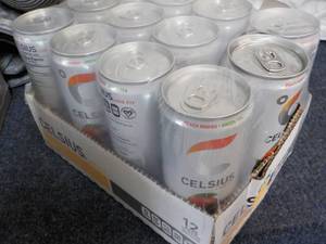 lot 165 image: 12 pack Celsius Non Carbonated Peac...
