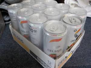lot 166 image: 12 pack Celsius Non Carbonated Peac...