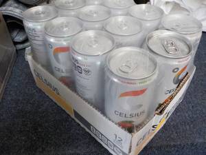 lot 167 image: 12 pack Celsius Non Carbonated Peac...