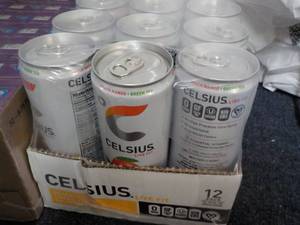 lot 164 image: 12 pack Celsius Non Carbonated Peac...