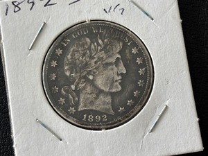 lot 18 image: 1892-S Barber Half Dollar