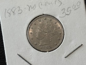 lot 22 image: 1883 No Cents Liberty Nickel