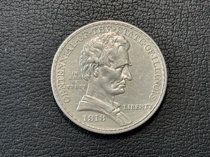 1918 Lincoln-Illinois Silver Half Rare Only 100,058 Minted