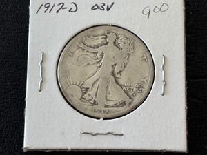 lot 60 image: 1917-D Walking Liberty Half Dollar Obverse Only 765,400 Minted
