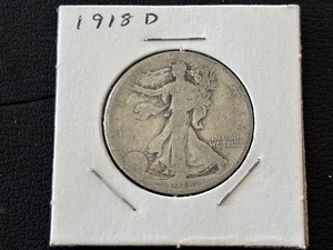lot 64 image: 1918-D Walking Liberty Half Dollar