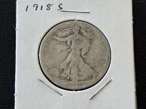 lot 65 image: 1918-S Walking Liberty Half Dollar