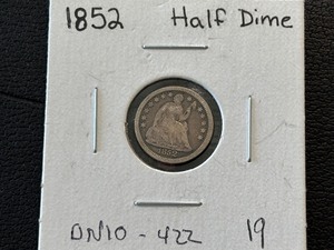 lot 150 image: 1852 Liberty Seated Half Dime 1,000,500 Minted