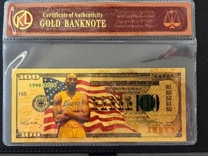 lot 128 image: Gold 24K Kobe Bryant $100 Dollar Bill