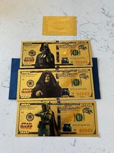 lot 135 image: Gold 24K Star Wars $100 Dollar Bills