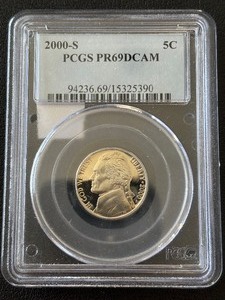 lot 136 image: 2000-S Jefferson Nickel Proof PCGS PR69 Deep Cameo