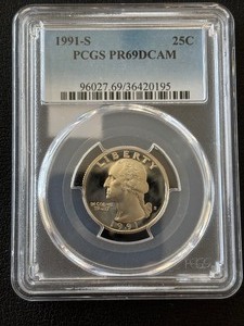 lot 137 image: 1991-S Washington Quarter Proof PCGS PR69 Deep Cameo