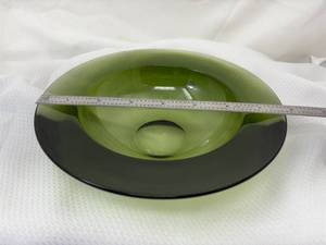 Japanese Mid-Century Modern Artist Glass Bowl by Denji Takeuchi 8" Wide