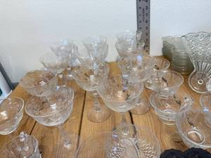 lot 8-D2025 image: Vintage Glass Eyeball Washing Cup, Glass Dished, Coffee Cups, Parfait Glass, Arcaroc Bowl