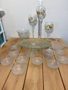 lot 2-D2025 image: Vintage  Mixed Lot Candle Plate Arcoroc France, Home Essential