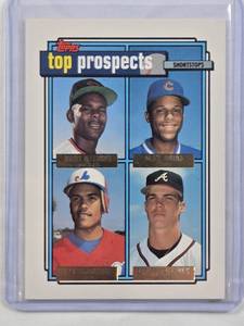 lot 18 image: Manny Alexander, Alex Arias, Wil Cordero, Chipper Jones Rookie 1992 Topps Prospects No. 551