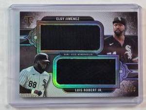 lot 27 image: Eloy Jimenez & Luis Robert Jr. 2024 Topps Triple Threads Dual Relic DRJ-RJ