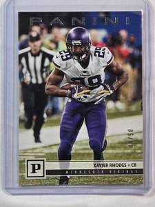 lot 31 image: Xavier Rhodes 2018 Panini No. 184 and Numbered 450