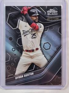 lot 38 image: Byron Buxton 2023 Topps Chrome Black Refractor #22 and Numbered 27199