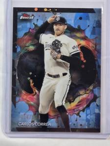 lot 44 image: Carlos Correa 2024 Topps Finest Black Refractor No. 251 Rare and Numbered 14150