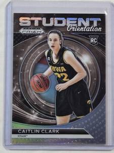 lot 62 image: Caitlin Clark Rookie 2024 Panini Prizm Draft Picks Insert No. 22